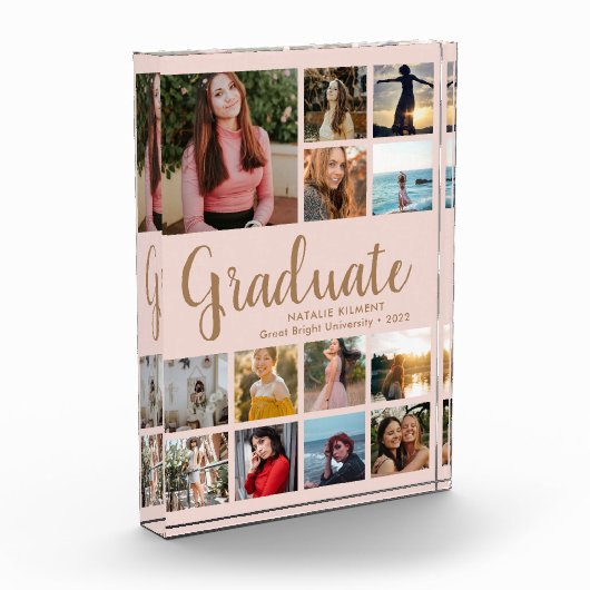 Afstuderen Collage Afstuderen Roze Gold Photo Bloc Fotoblokken (Links)