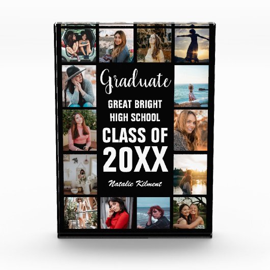 Afstuderen Collage Black Afstuderen Photo Block Fotoblokken (Voorkant)