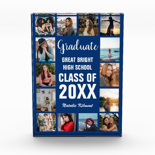 Afstuderen Collage Blue Afstuderen Photo Block Fotoblokken (Voorkant)