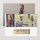 Afstuderen collage | Elegant goud multi-foto Aankondiging (Voorkant / Achterkant)