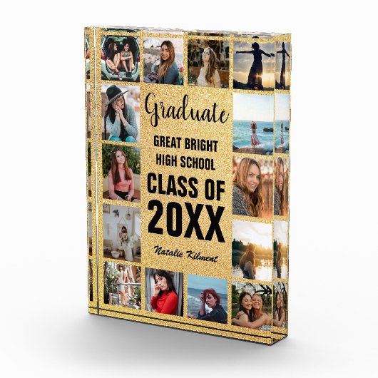 Afstuderen Collage Gold Afstuderen Photo Block Fotoblokken (Rechts)