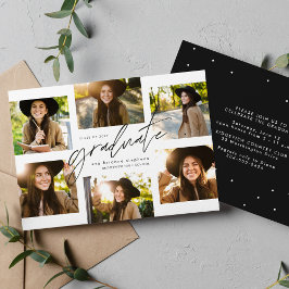 Afstuderen collage zes fotomoderne afstuderen kaart