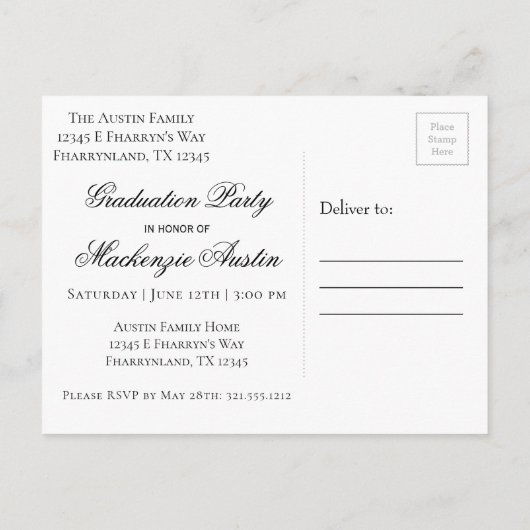 Afstuderen collage | Zilver Script Trendy 3 foto Uitnodiging Briefkaart (Achterkant)