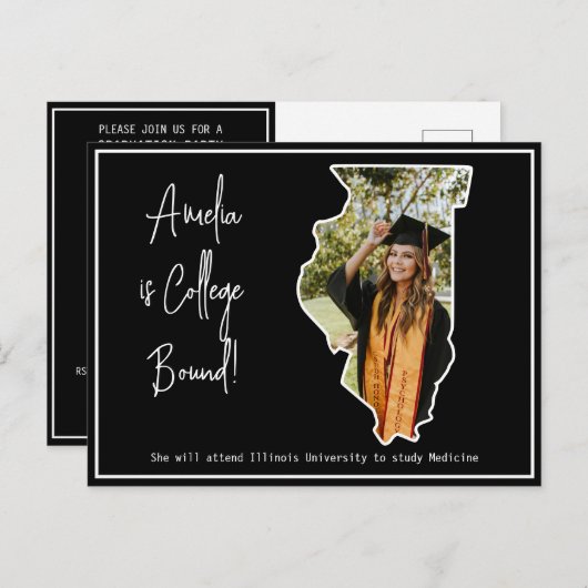 Afstuderen College Bound Illinois Briefkaart (Voorkant / Achterkant)