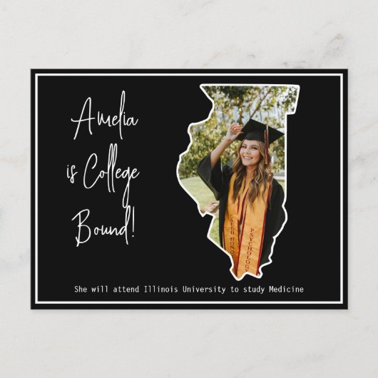 Afstuderen College Bound Illinois Briefkaart (Voorkant)