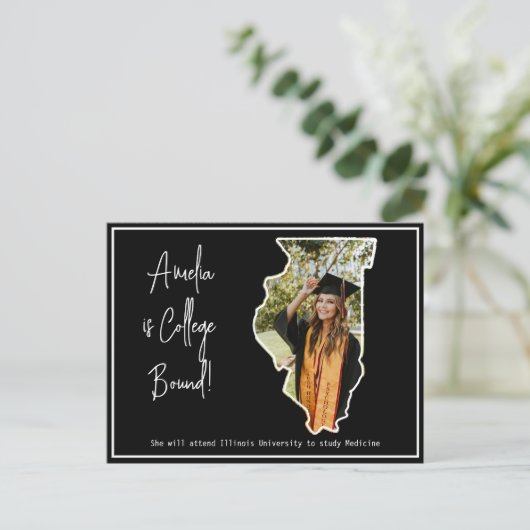 Afstuderen College Bound Illinois Briefkaart (Staand voorkant)