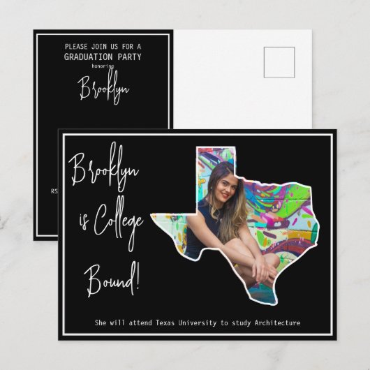 Afstuderen College Bound Texas Briefkaart (Voorkant / Achterkant)