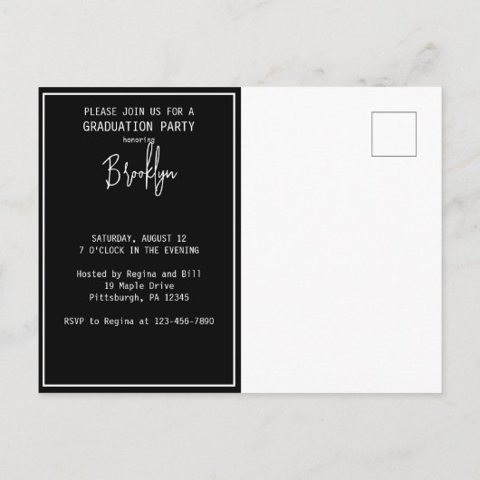 Afstuderen College Bound Texas Briefkaart (Achterkant)