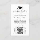 Afstuderen College Fund Kaart met QR-code invoegen Visitekaartje (Voorkant)