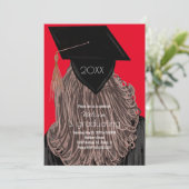 Afstuderen College Highschool Afstuderen Uitnodigi Kaart (Staand voorkant)