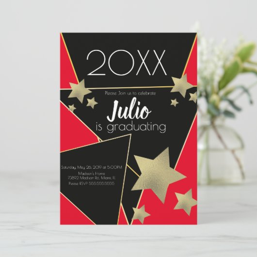 Afstuderen College Highschool Celebratie Foto I Kaart (Staand voorkant)