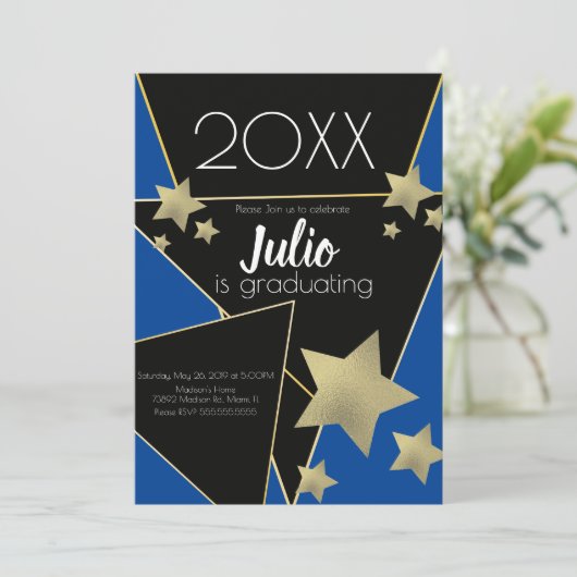 Afstuderen College Highschool Celebration Foto Kaart (Staand voorkant)