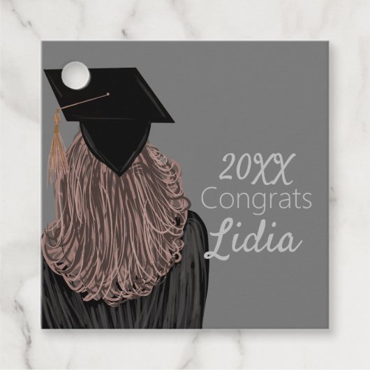 Afstuderen College Highschool Girl Afstuderen Bedankjes Labels (Voorkant)