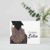Afstuderen College Highschool Girl Afstuderen Briefkaart (Staand voorkant)
