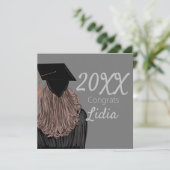 Afstuderen College Highschool Girl Afstuderen Kaart (Staand voorkant)