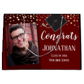 Afstuderen combineert twee foto's met grote cadeau groot cadeauzakje (Voorkant)