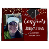 Afstuderen combineert twee foto's met grote cadeau groot cadeauzakje (Achterkant)