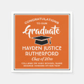 Afstuderen comprimeert modern Oranje wit en zwart Servet (Voorkant)