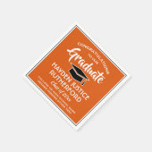 Afstuderen comprimeert modern Oranje wit en zwart Servet (Hoek)