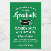 Afstuderen comprimeren Modern Green White Mini Wijn Etiket (Enkel label)