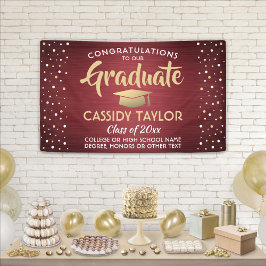 Afstuderen Confetti geborsteld Bourgogne Gold & Wh Spandoek