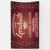 Afstuderen Confetti geborsteld Bourgogne Gold & Wh Spandoek (Verticaal)