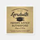 Afstuderen-congraten geborsteld Elegant Gold en zw Servet (Voorkant)