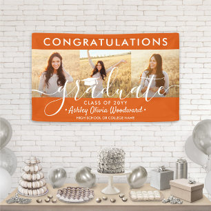 Afstuderen Congrats 3 Fotocollage Sinaasappel & Wi Spandoek