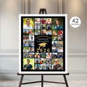 Afstuderen Congrats 42 Fotocollage Zwart Goud Poster