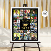 Afstuderen Congrats 42 Fotocollage Zwart Goud Poster