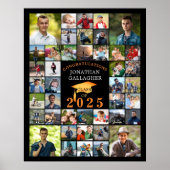 Afstuderen Congrats 42 Photo Collage Zwart Sinaasa Poster (Voorkant)