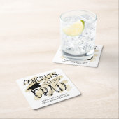 Afstuderen CONGRATS AFSTUDEERDER Klasse Jaar Typog Kartonnen Onderzetters (Insitu)