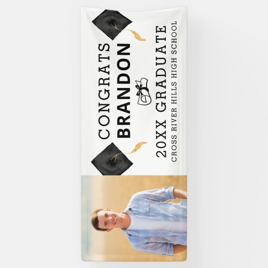 Afstuderen CONGRATS AFSTUDEREN Foto Spandoek (Verticaal)