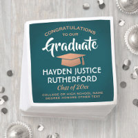 Afstuderen Congrats Elegant Blauwgroen en Faux Cop