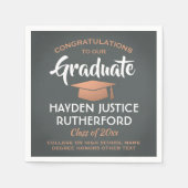 Afstuderen Congrats Elegant Grey and Faux Copper Servet (Voorkant)