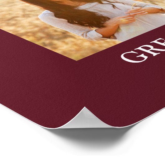 Afstuderen Congrats Foto Collage Maroon en Wit Poster (Hoek)