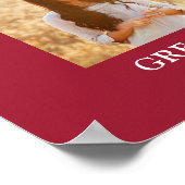 Afstuderen Congrats Fotocollage Modern Rood Wit Poster (Hoek)