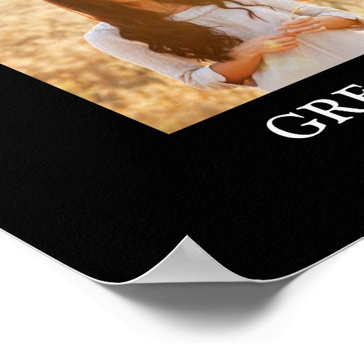 Afstuderen Congrats Fotocollage Modern Zwart Poster (Hoek)