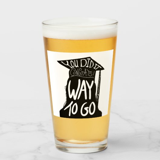 Afstuderen Congrats Glas (Voorkant gevuld)