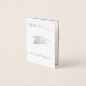 Afstuderen Congrats in het Duits - silver Kraft Folie Kaarten (Voorkant)