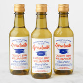 Afstuderen Congrats Modern Oranje en Blue Mini Wijn Etiket (Flessen)