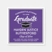 Afstuderen Congrats Modern Paars en White Servet (Voorkant)