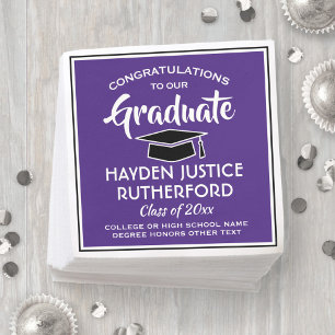 Afstuderen Congrats Modern Paars en White Servet