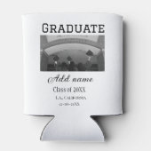 Afstuderen Congrats Naam toevoegen Foto Stad Datum Blikjeskoeler (Achterkant)