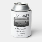 Afstuderen Congrats Naam toevoegen Foto Stad Datum Blikjeskoeler (Blikje Achterkant)