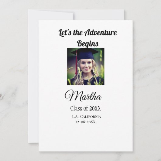Afstuderen Congrats Naam toevoegen Foto Stad Datum Kaart (Voorkant)
