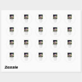 Afstuderen Congrats Naam toevoegen Foto Stad Datum Ronde Sticker (Vel)