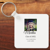 Afstuderen Congrats Naam toevoegen Foto Stad Datum Sleutelhanger (Voorkant)
