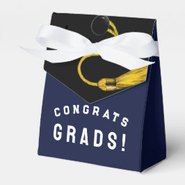 Afstuderen Congrats Navy Blue Favor Box Bedankdoosjes