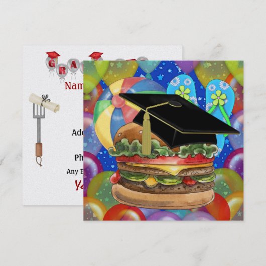 Afstuderen Cook Out / Party - SRF Kaart (Voorkant / Achterkant)